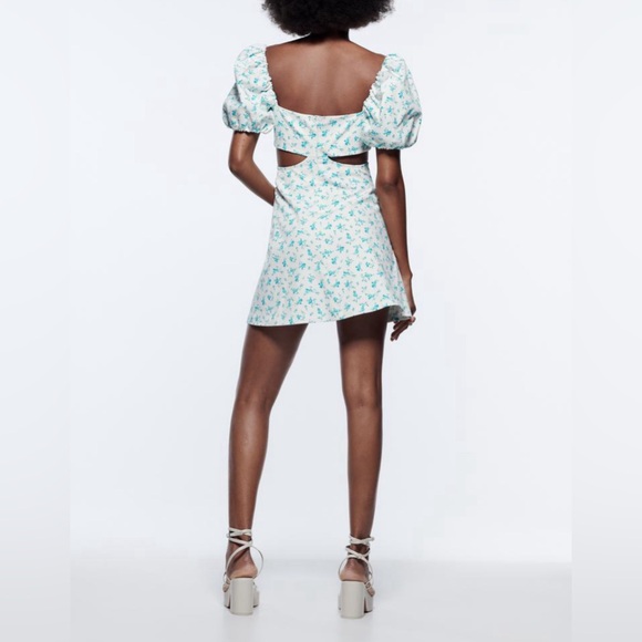 Zara Cut Out Printed Dress. New With Tags. - Picture 7 of 9